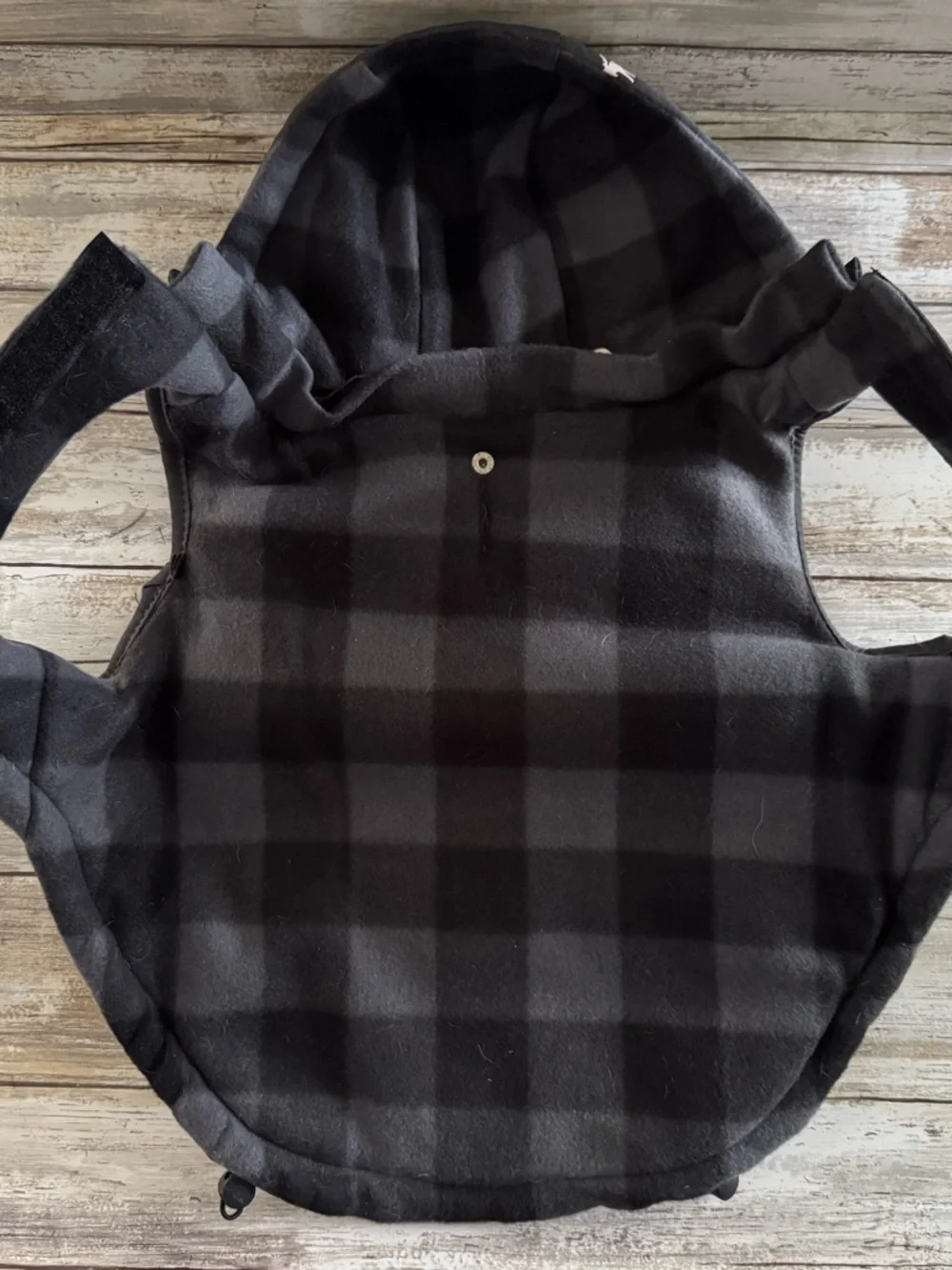 LuvGear Reversible Plaid Flannel Moose Dog Coat Cold Alert Patch Thermometer